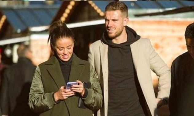 Rebecca Burnett with her husband, Jordan Henderson.